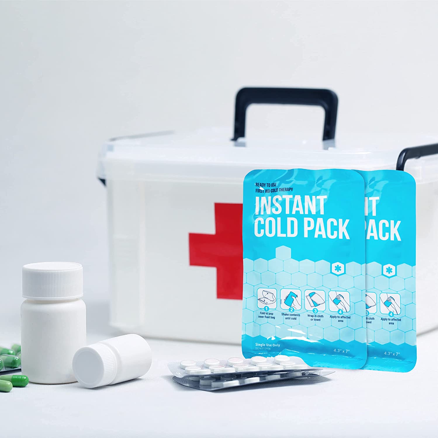 Pack de glace instantané à usage unique pour premiers secours d'urgence pour gonflement
