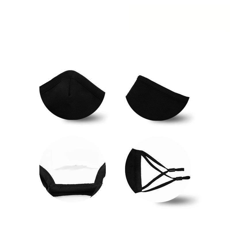 Masque en coton noir réutilisable à 3 couches avec filtres