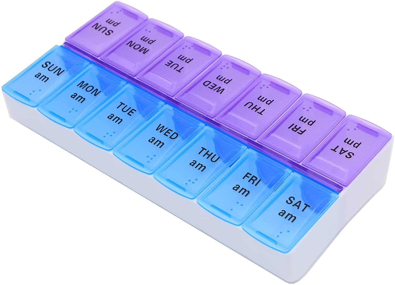 Nouveau distributeur de pilules hebdomadaire de médicaments avec bouton poussoir