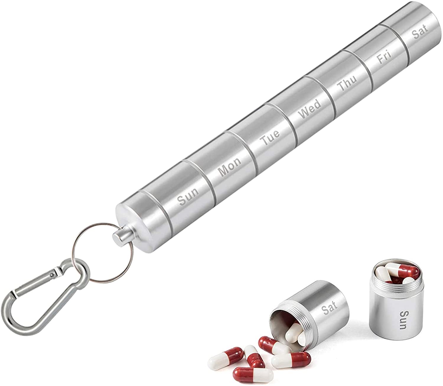 Porte-pilule portable en aluminium et métal étanche
