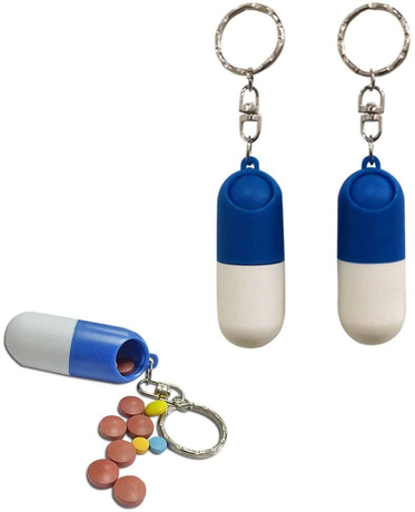 Étui à pilules porte-clés portable en plastique étanche