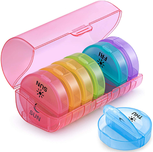 Boîte à pilules quotidienne en plastique portable