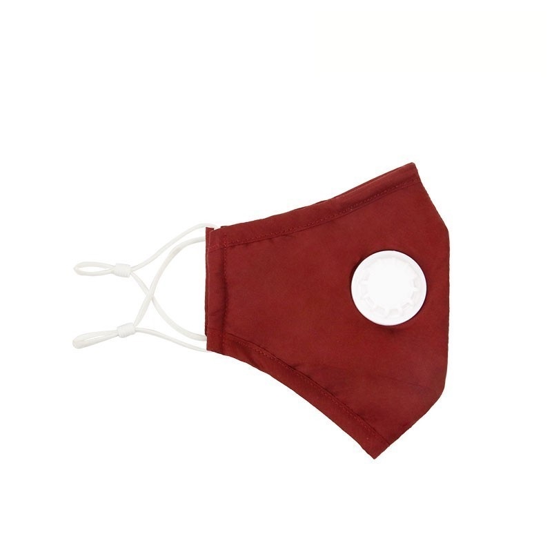 Masque de coton rouge de 3 couches rouge sur mesure avec filtre à charbon et soupape respiratoire