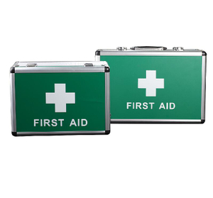Boîte de premiers soins vide en aluminium en métal d'urgence médicale avec ceinture